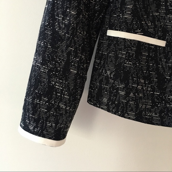 NWOT Black & White Trim Tweed Blazer - Picture 6 of 7